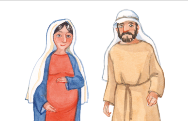 Billede af Maria og Josef